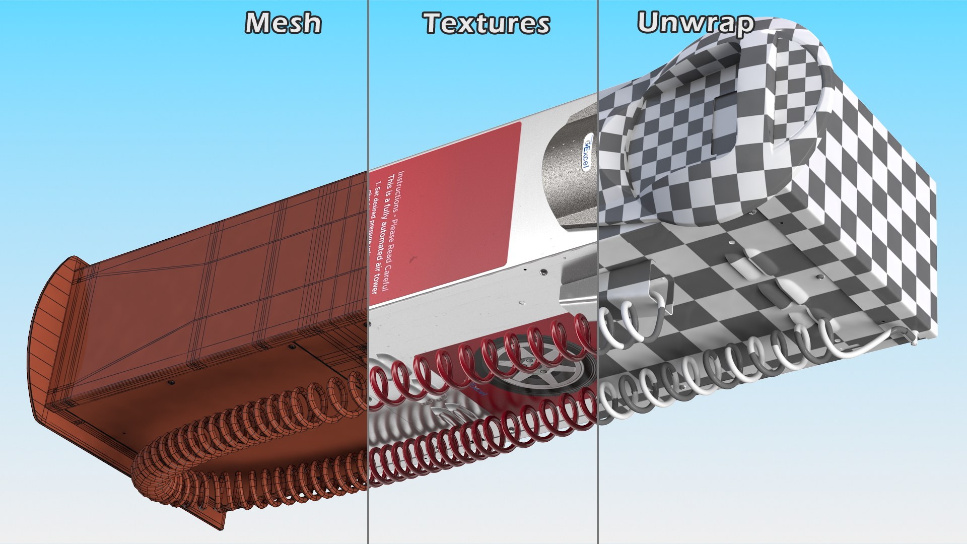 3D Self Service Tire Air Station Red model