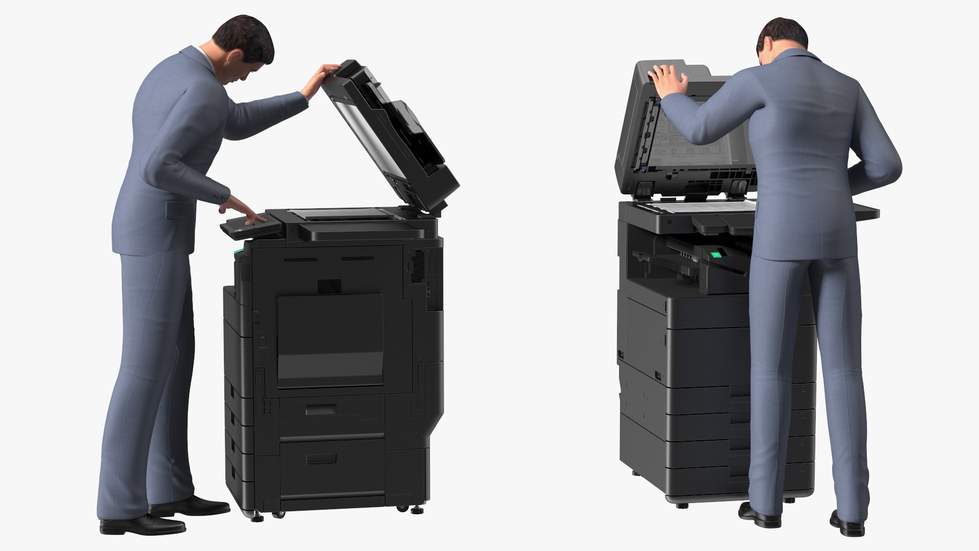 3D Multifunction Copier with Business Man model