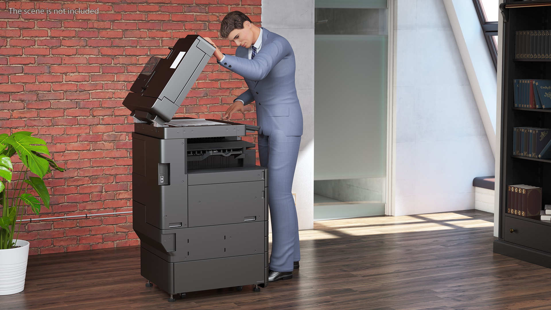 3D Multifunction Copier with Business Man model