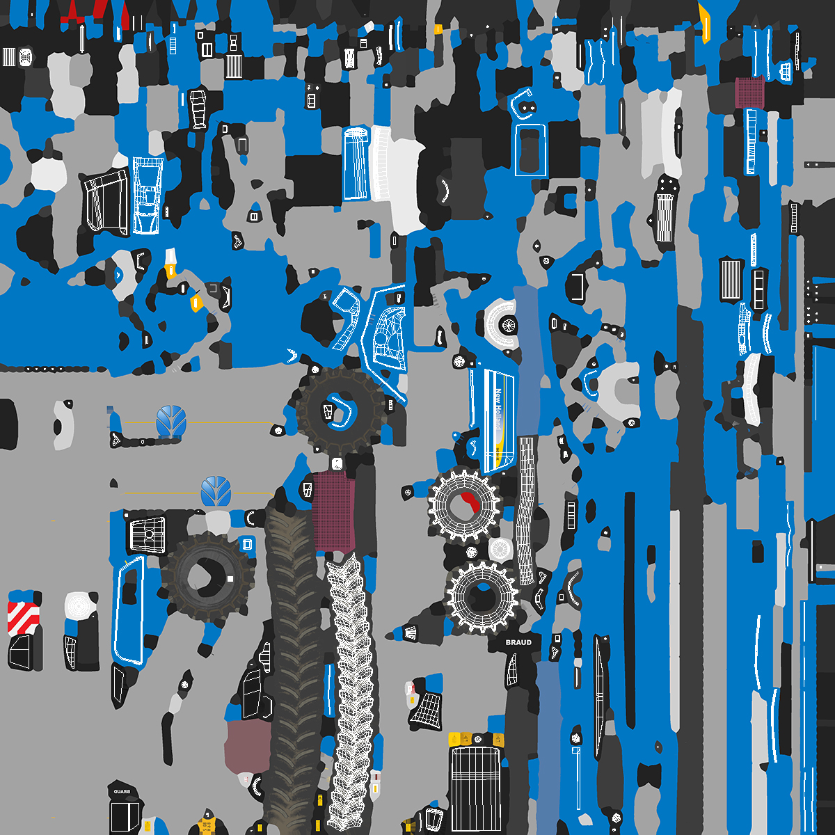 3D BRAUD 9090X Harvester Engine Part model