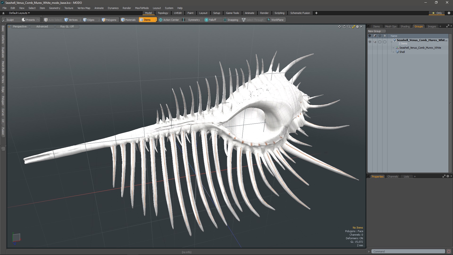 3D Seashell Venus Comb Murex White