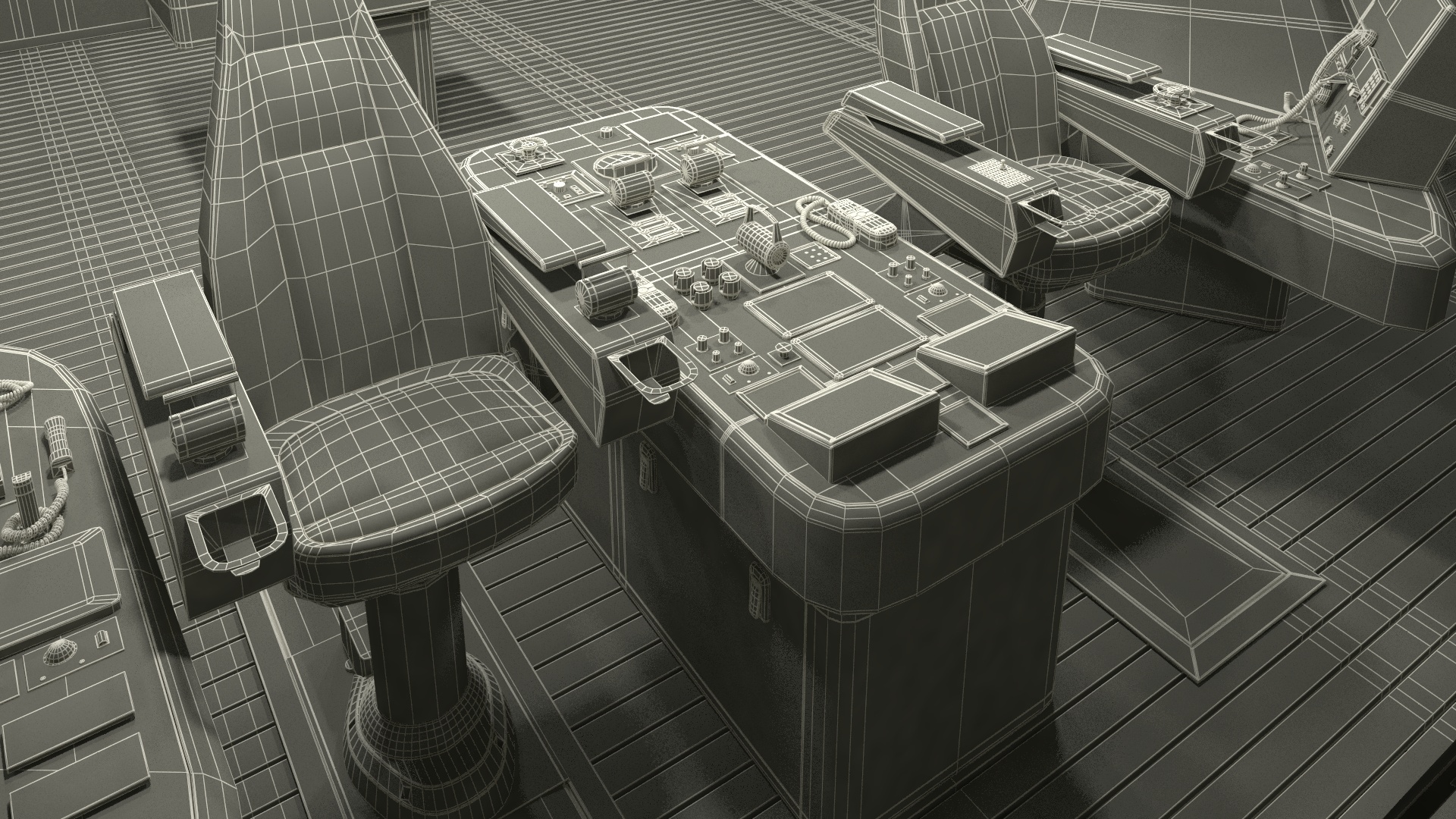 Ship Bridge Control Room 3D model