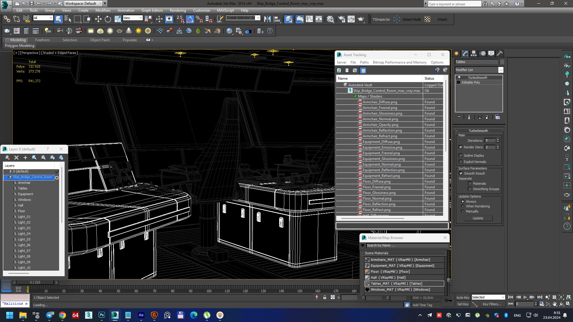 Ship Bridge Control Room 3D model