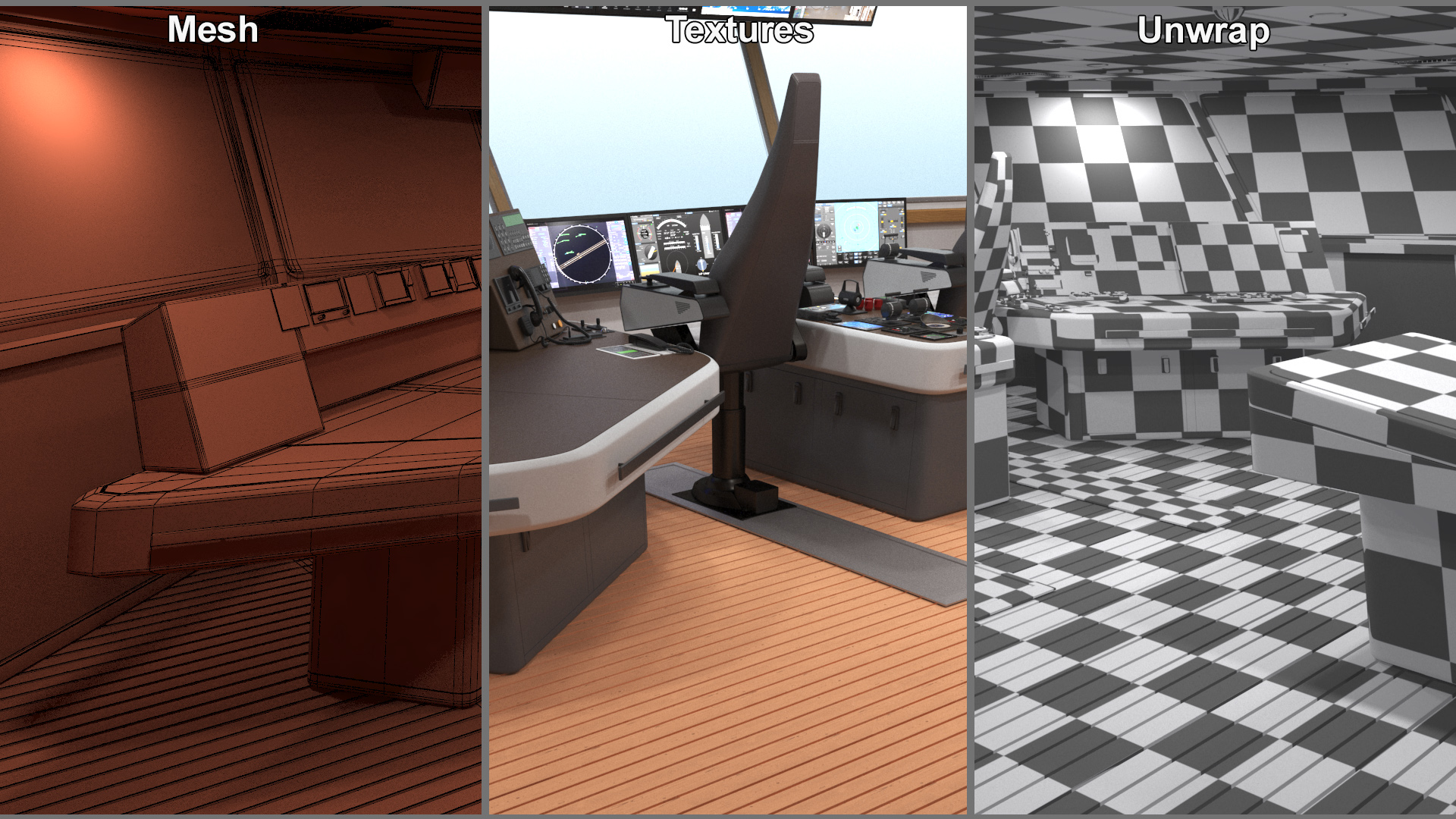 Ship Bridge Control Room 3D model
