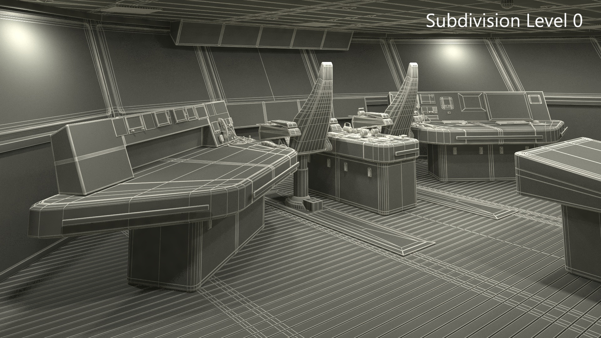 Ship Bridge Control Room 3D model