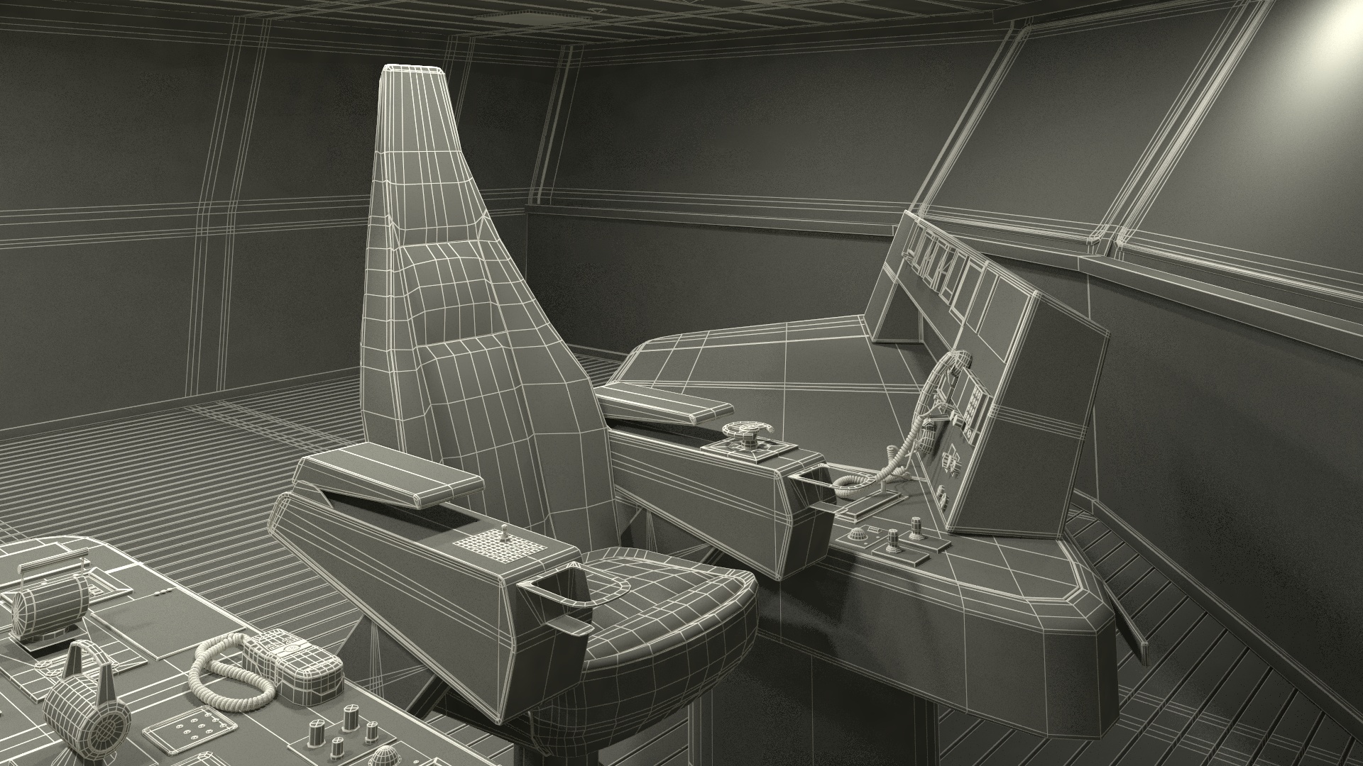 Ship Bridge Control Room 3D model