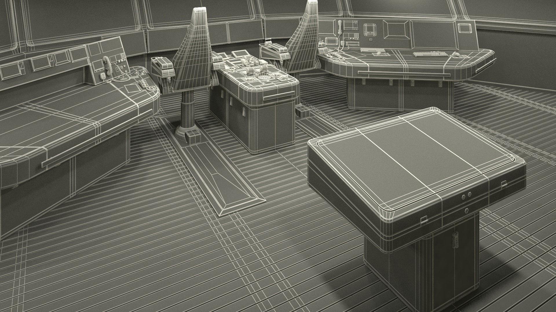 Ship Bridge Control Room 3D model