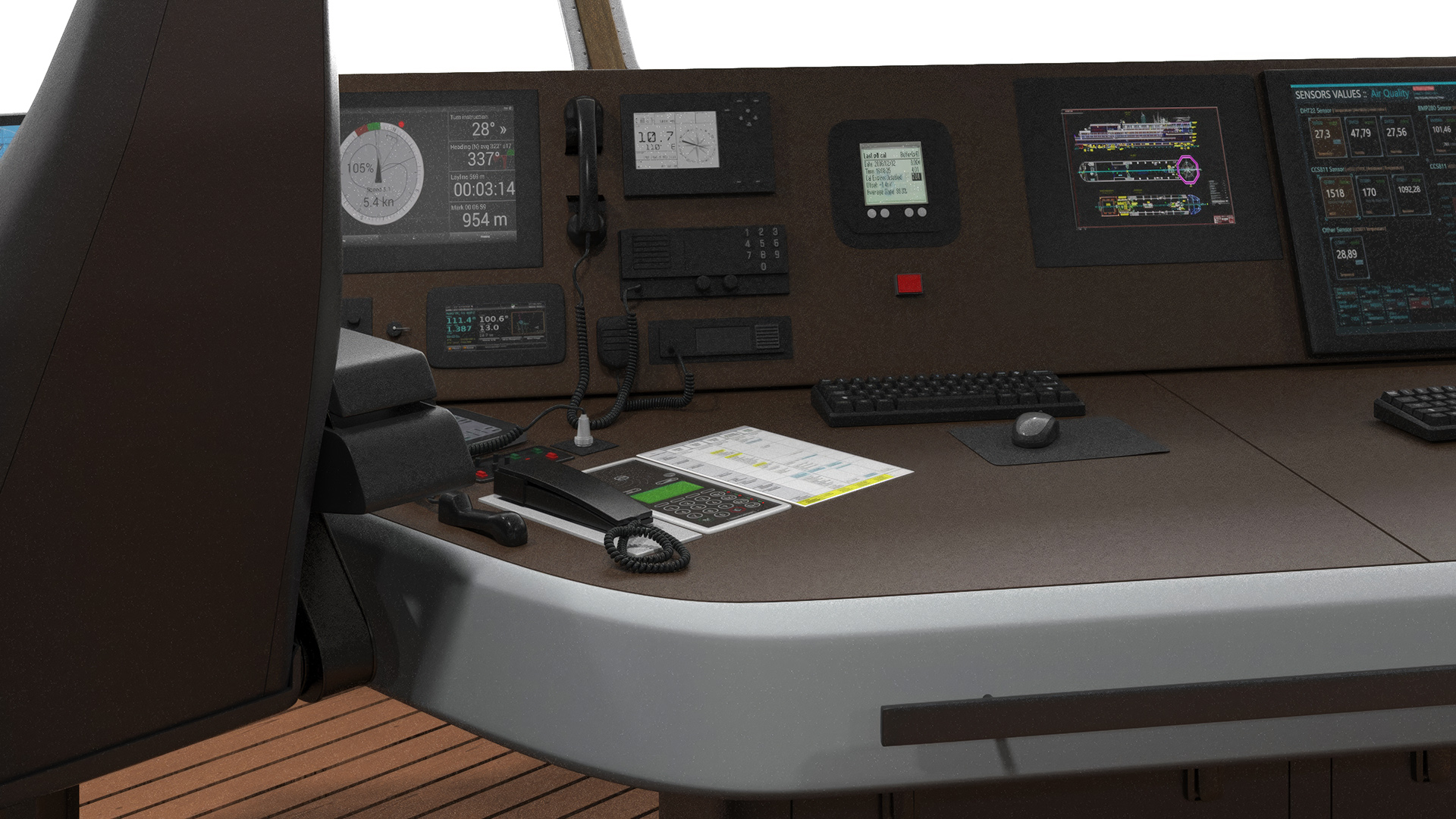 Ship Bridge Control Room 3D model