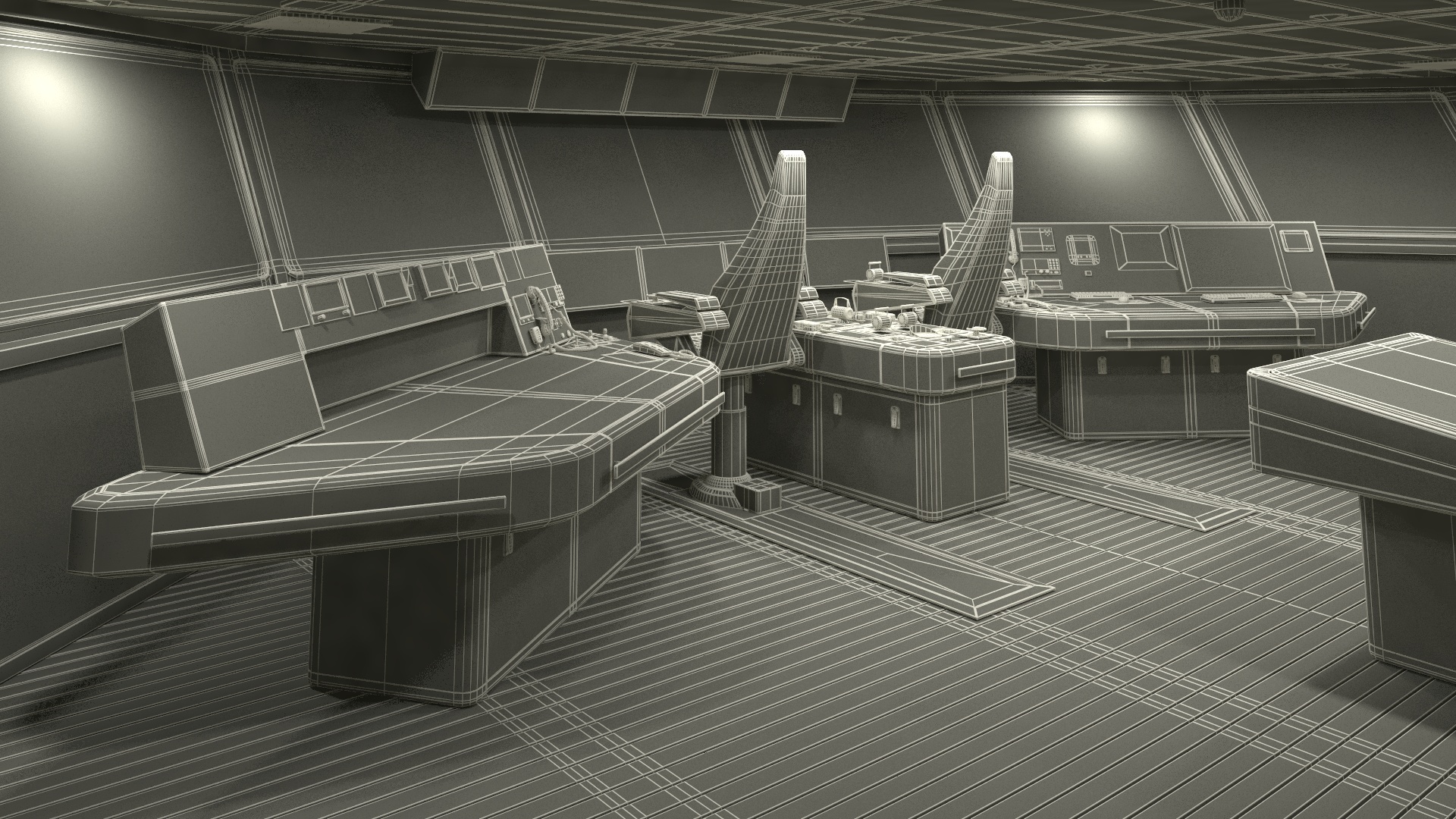 Ship Bridge Control Room 3D model