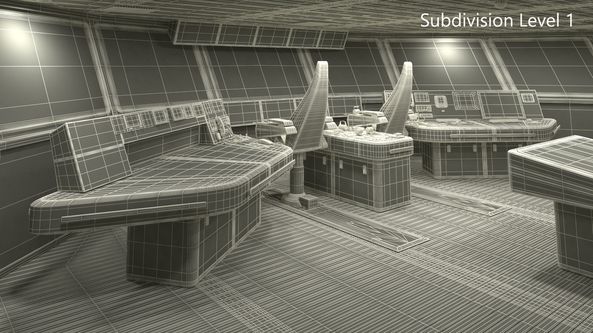 Ship Bridge Control Room 3D model