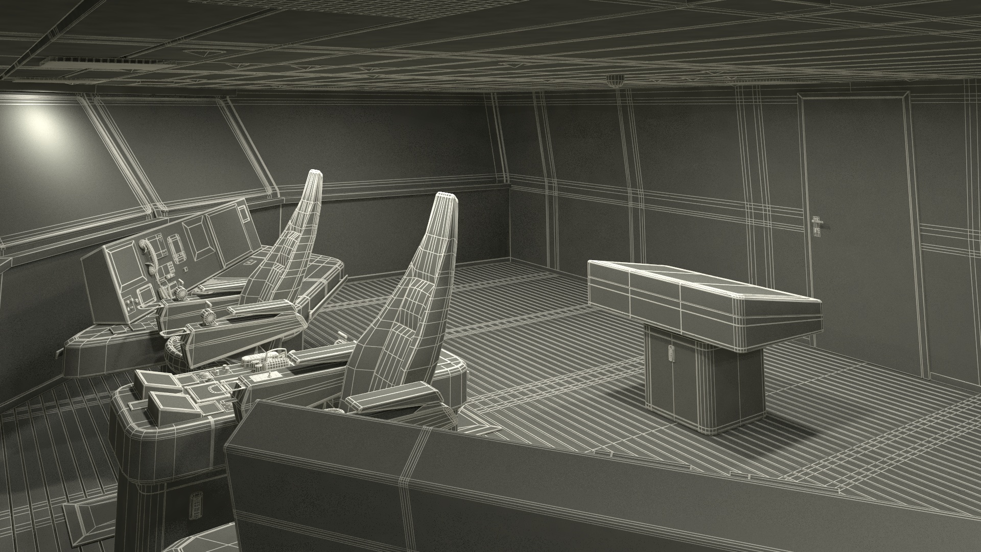 Ship Bridge Control Room 3D model