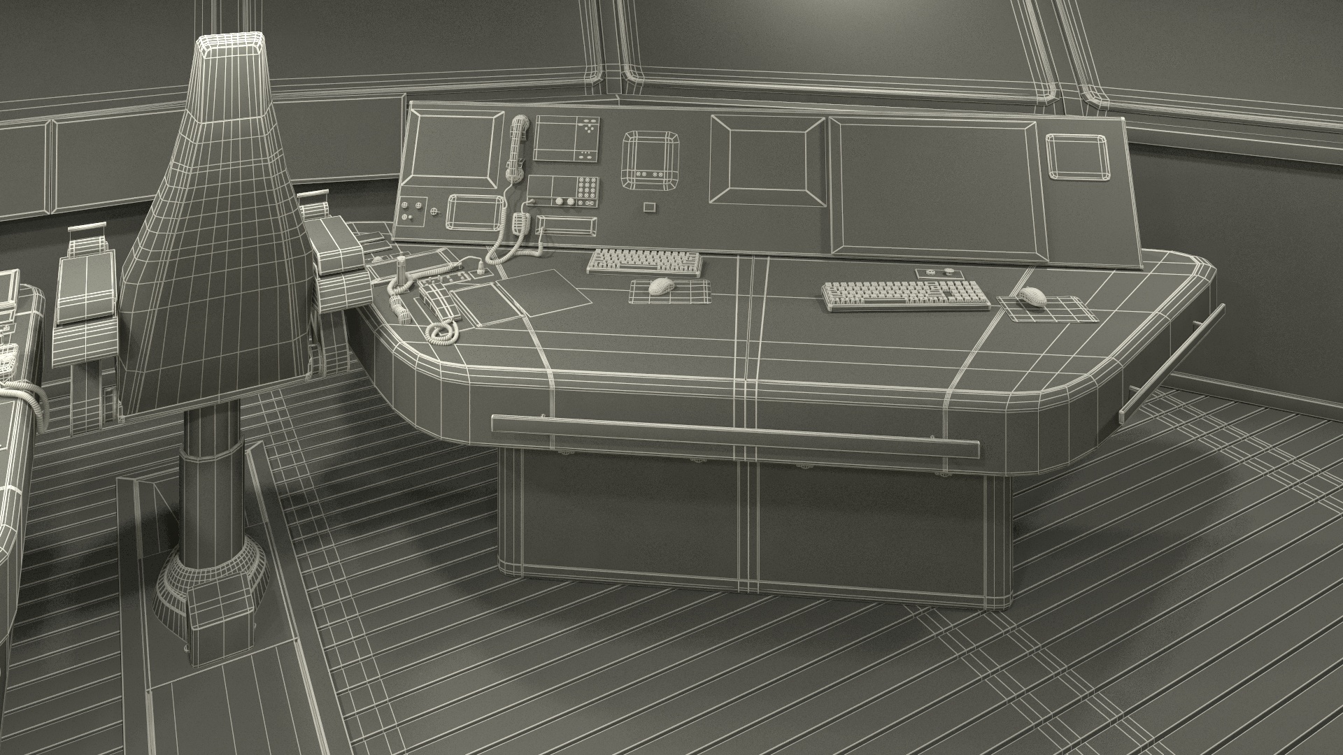 Ship Bridge Control Room 3D model