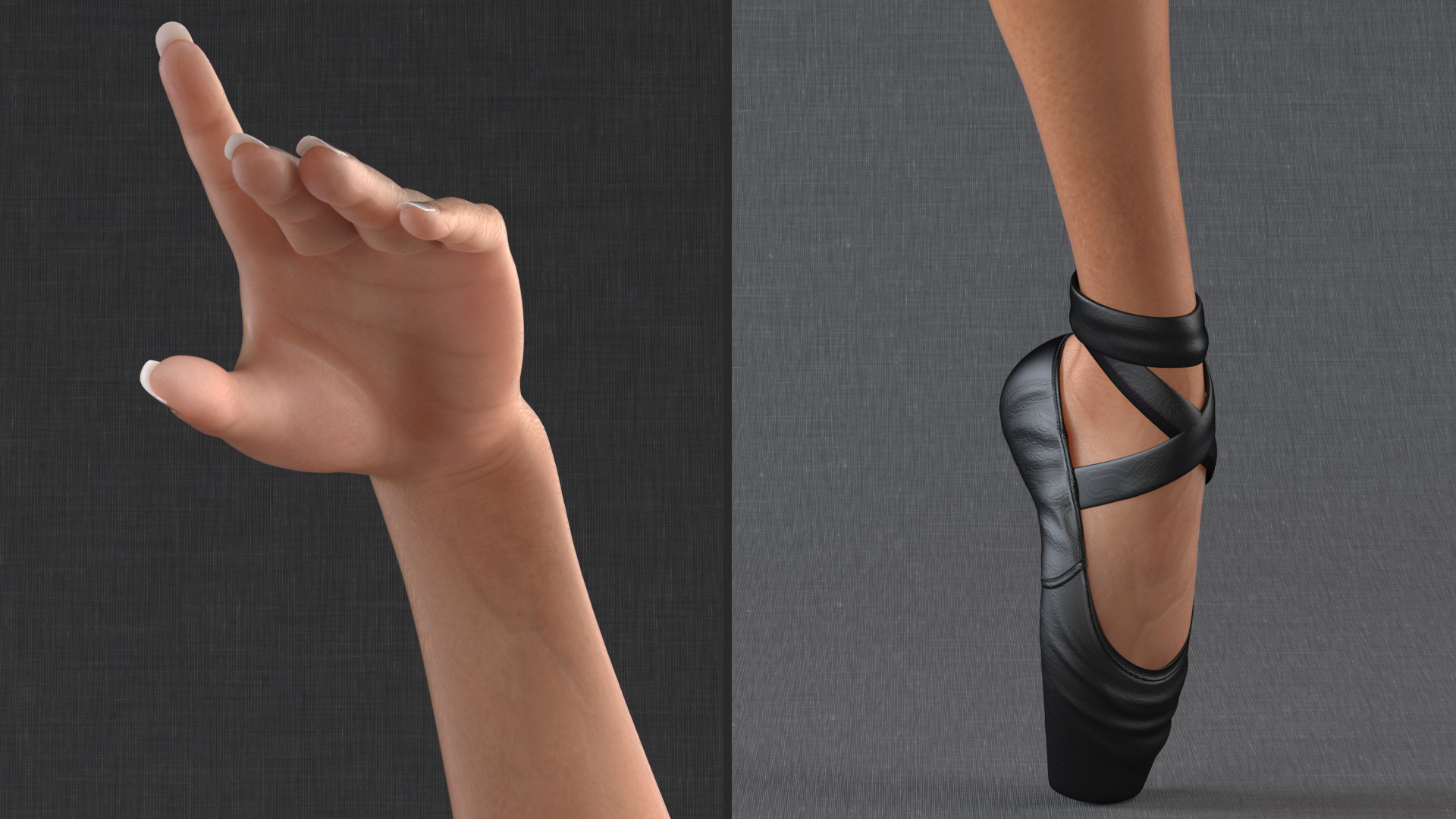 Light Skinned Black Ballerina Dancing Pose 3D