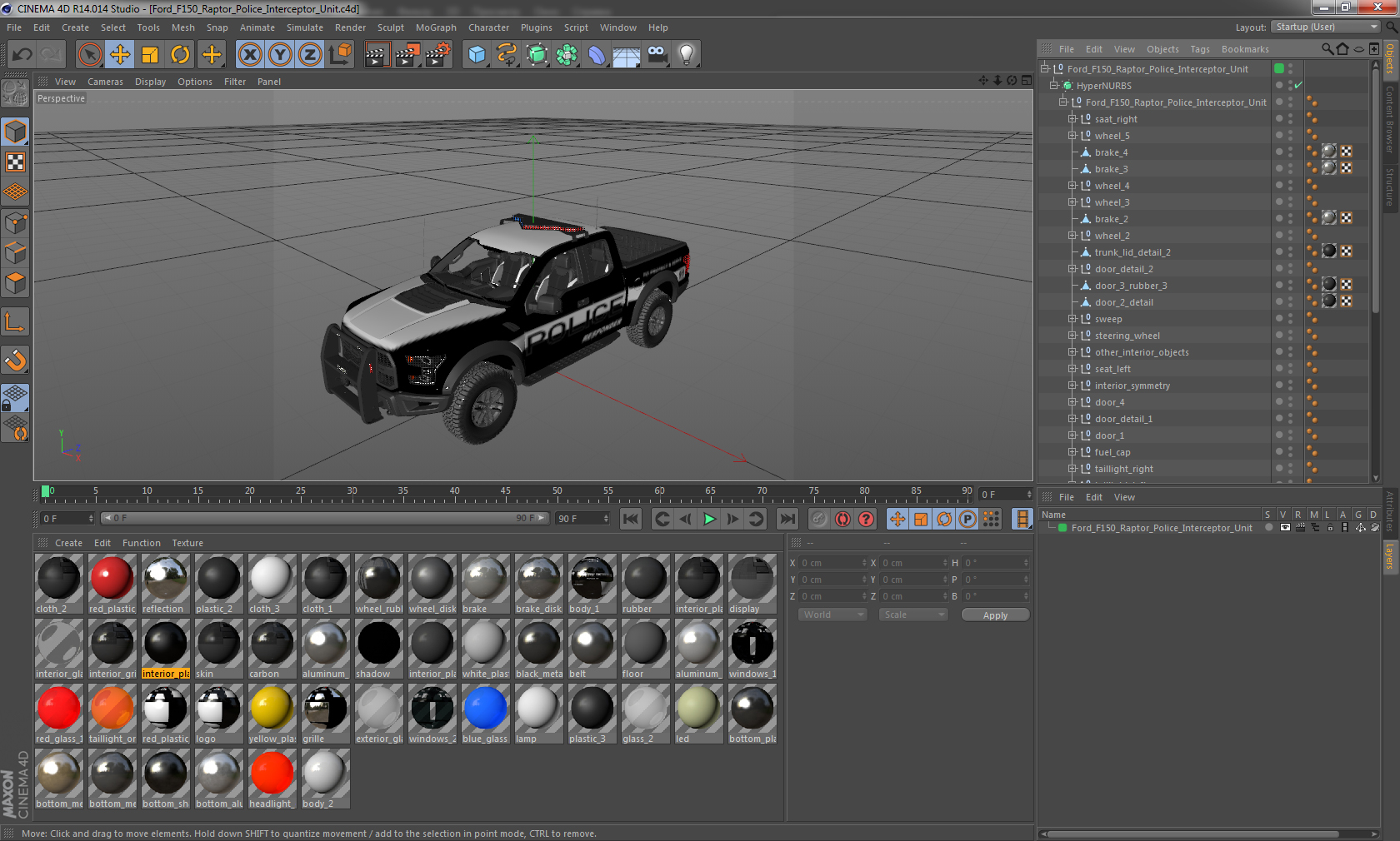 3D model Ford F150 Raptor Police Interceptor Unit