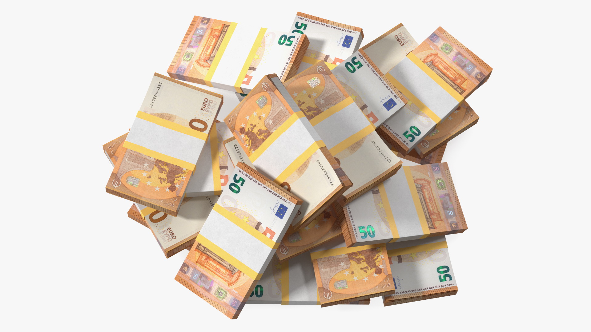 3D model Mountain of 50 Euro Packs