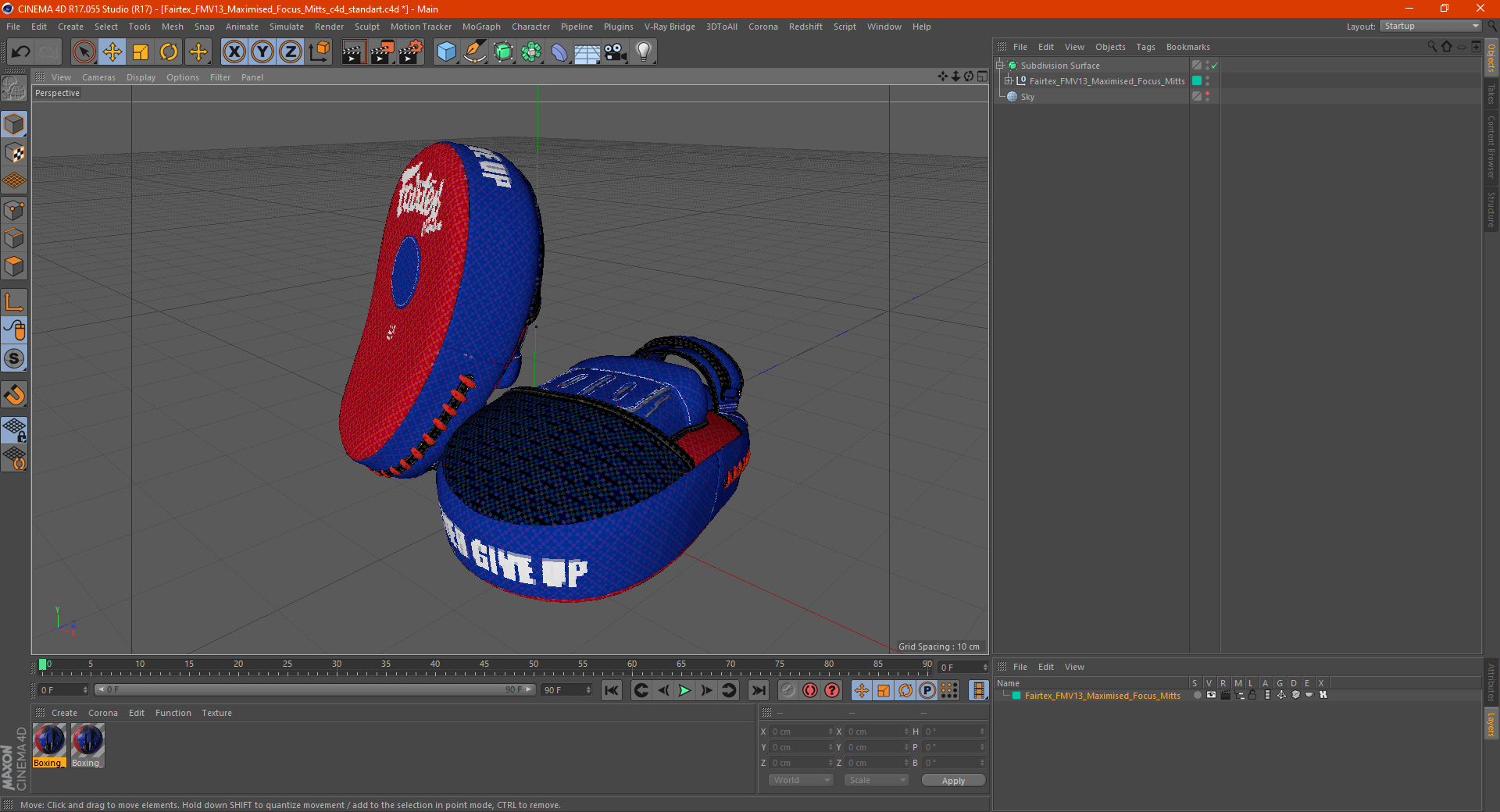 3D model Fairtex FMV13 Maximised Focus Mitts