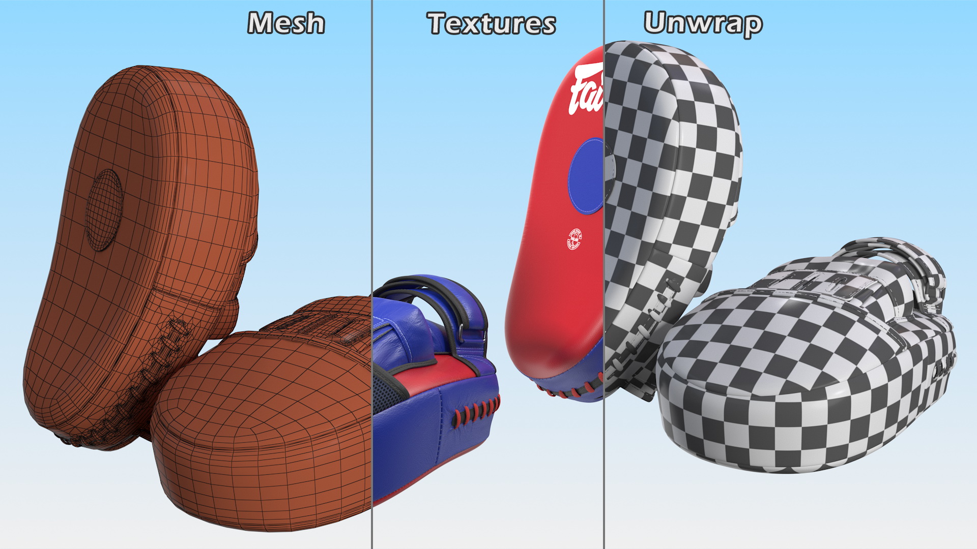 3D model Fairtex FMV13 Maximised Focus Mitts