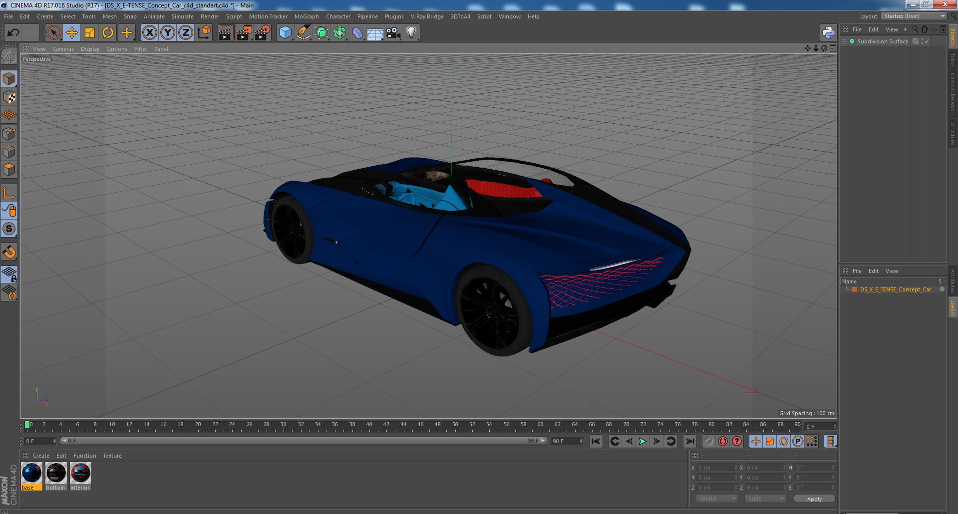 DS X E-TENSE Concept Car 3D model