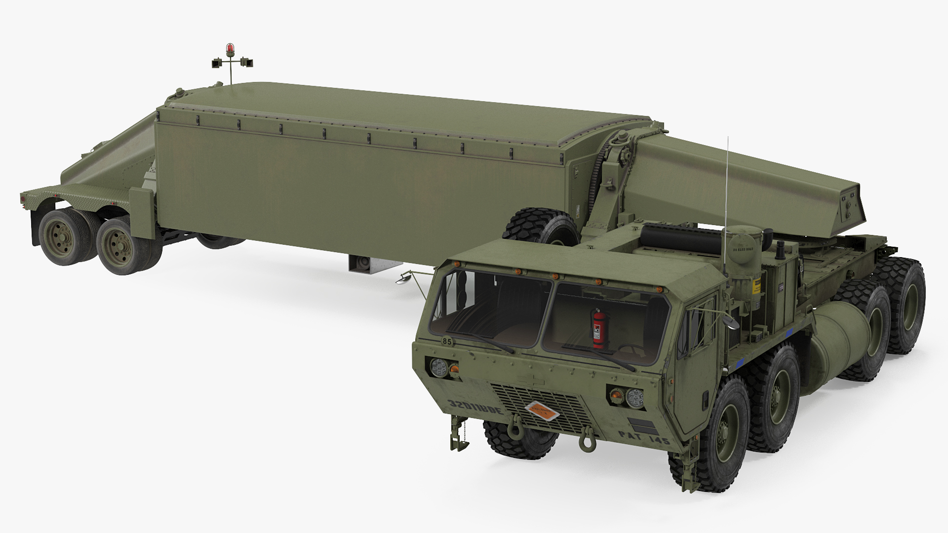 3D model Tractor with TPY2 Radar Rigged