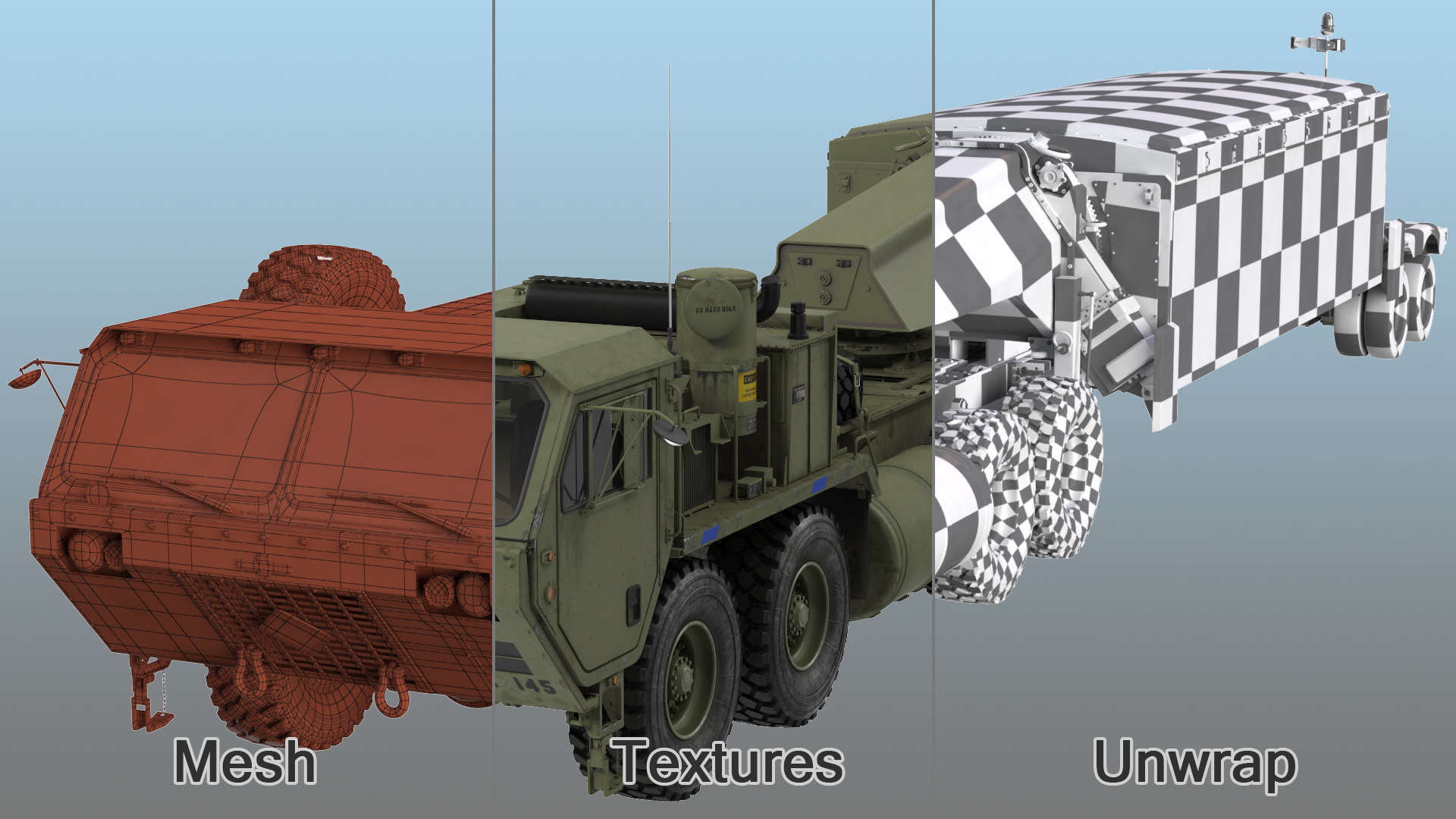 3D model Tractor with TPY2 Radar Rigged