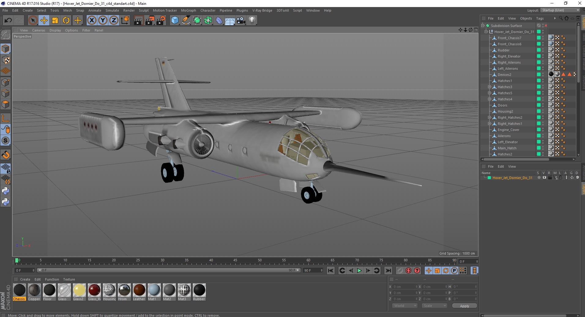 3D Hover Jet Dornier Do 31 model