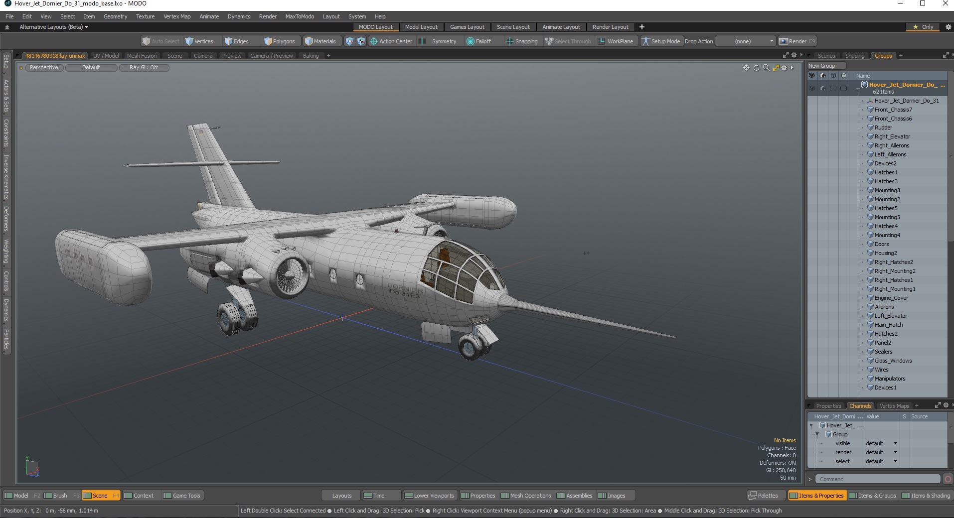 3D Hover Jet Dornier Do 31 model