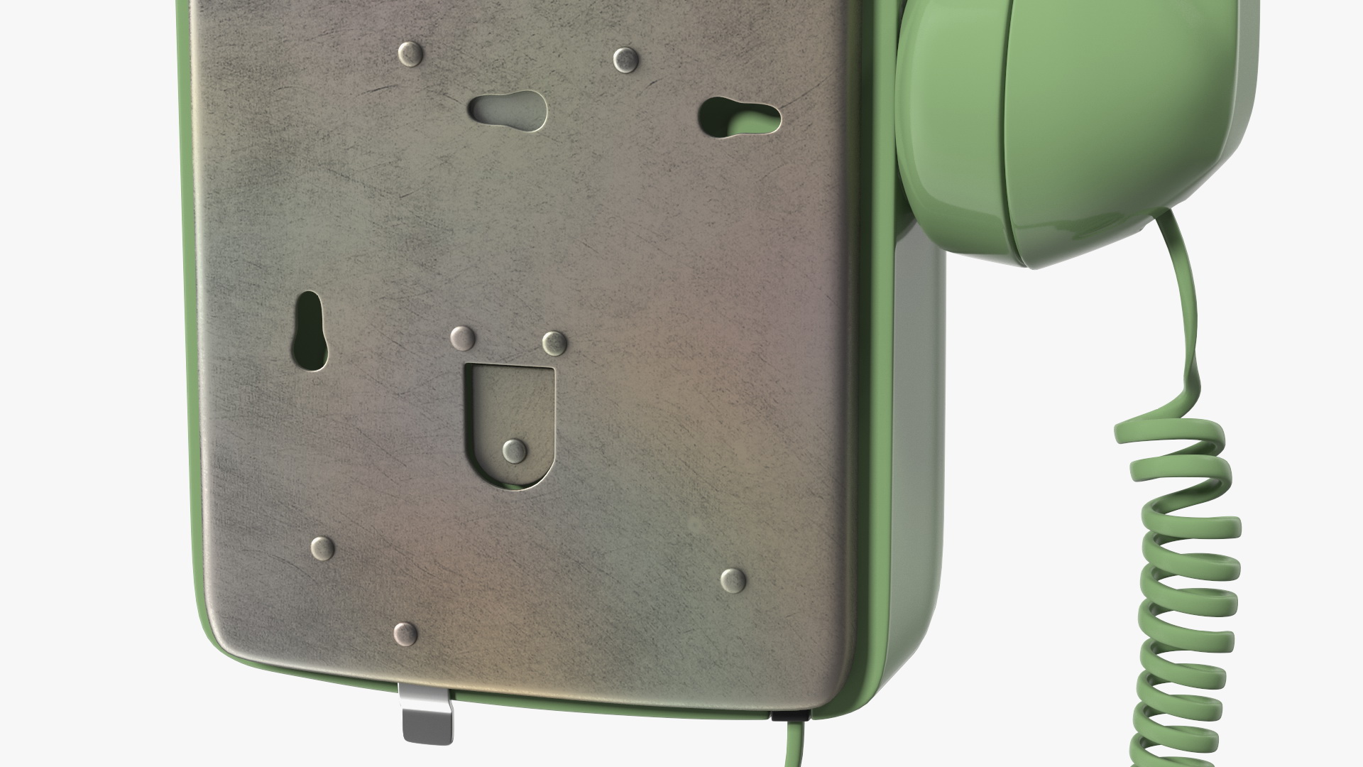 3D model Vintage Landline Rotary Wall Phone Green