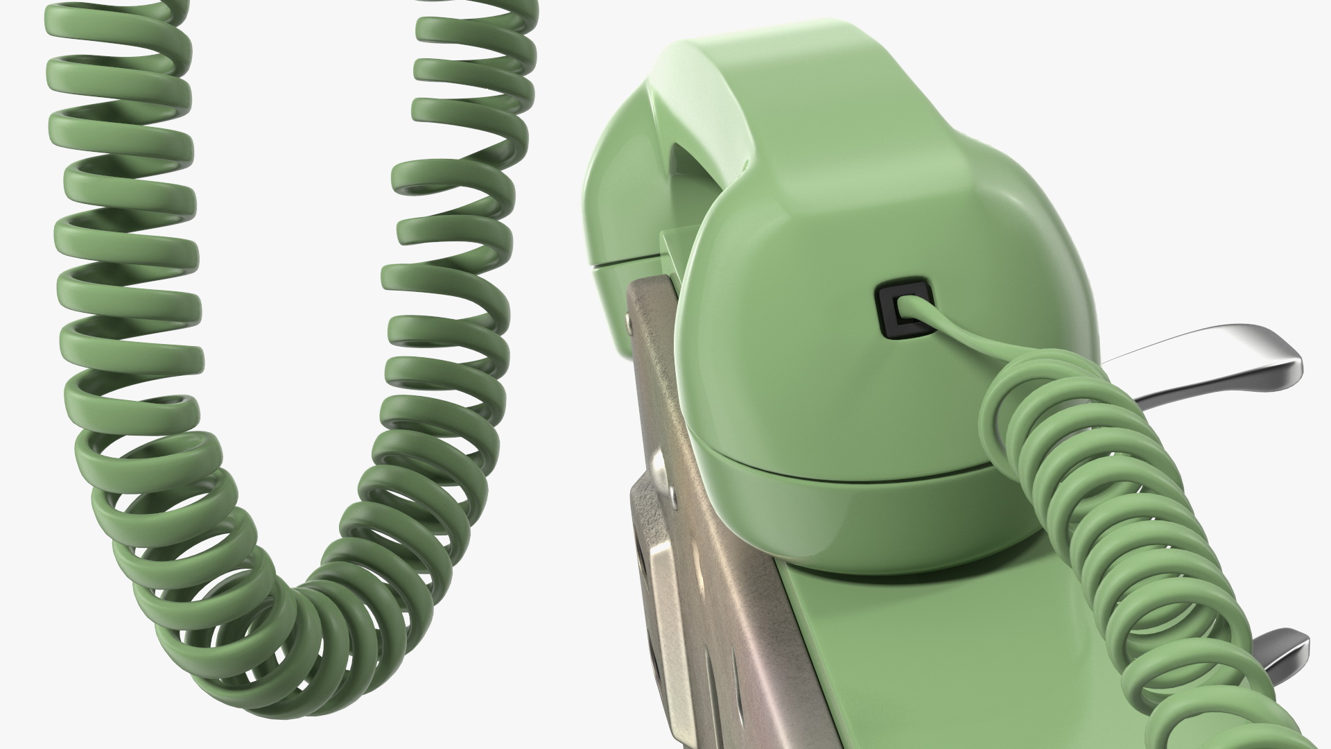 3D model Vintage Landline Rotary Wall Phone Green