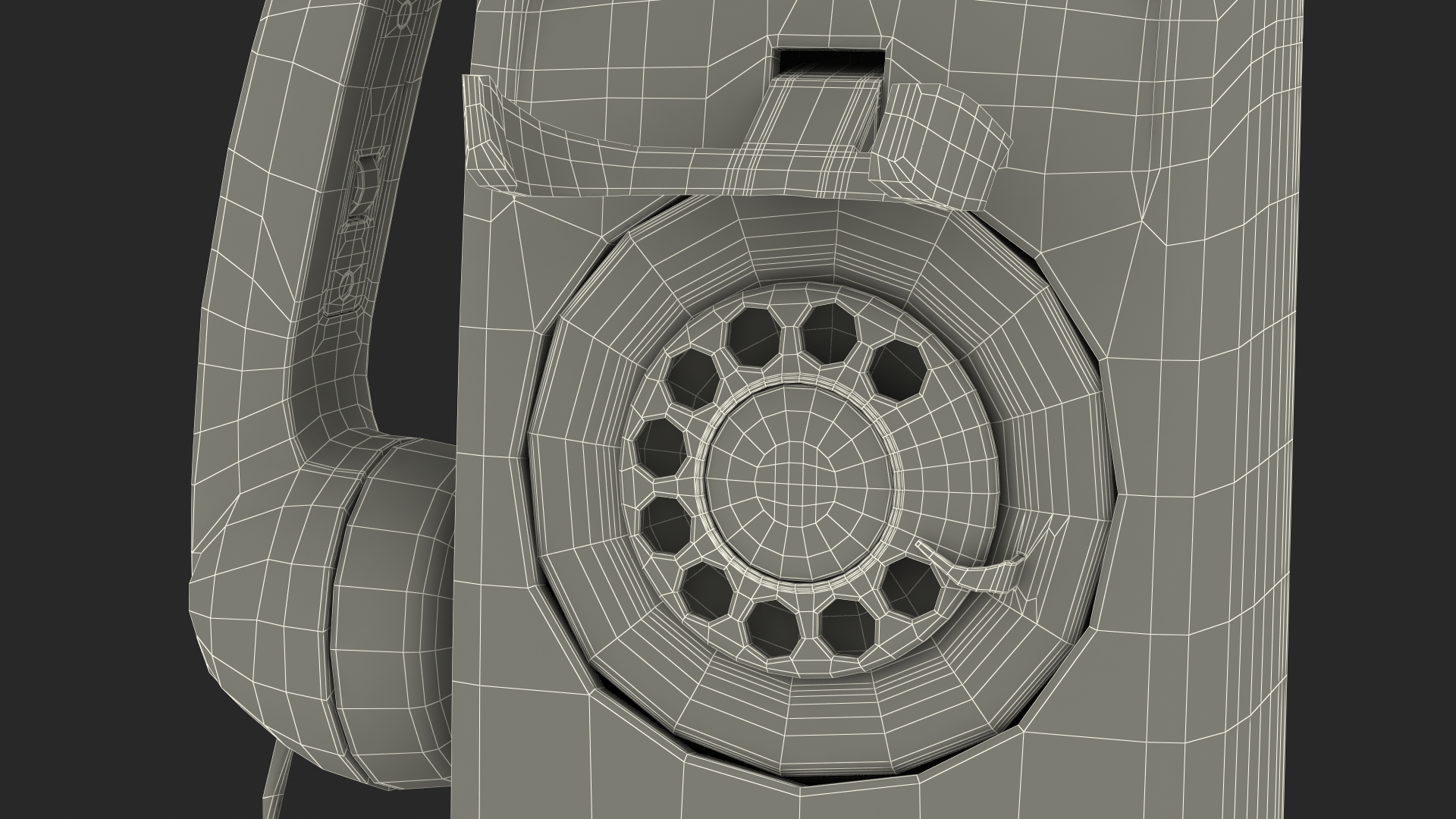 3D model Vintage Landline Rotary Wall Phone Green