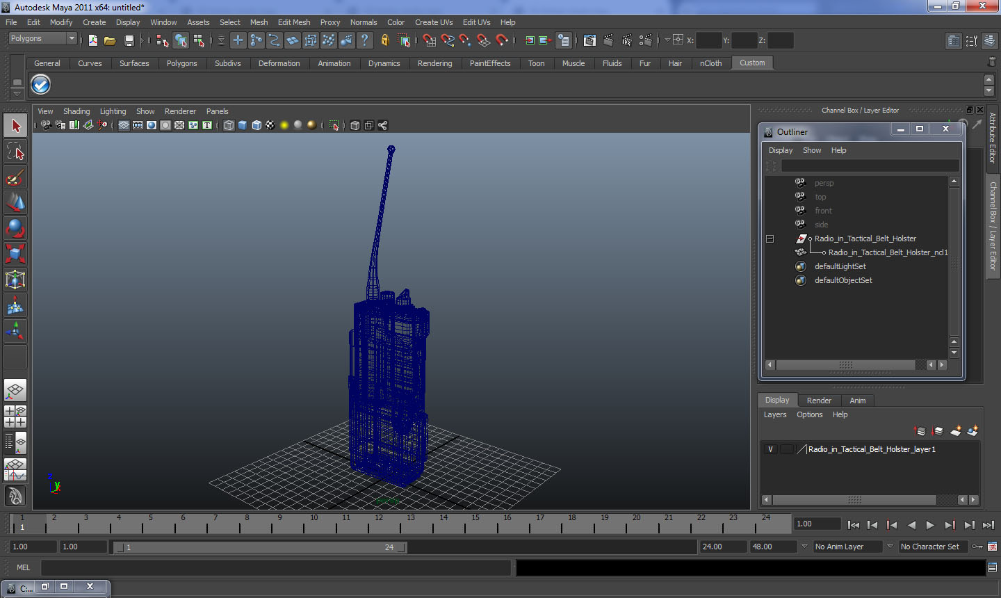 3D Radio in Tactical Belt  Holster