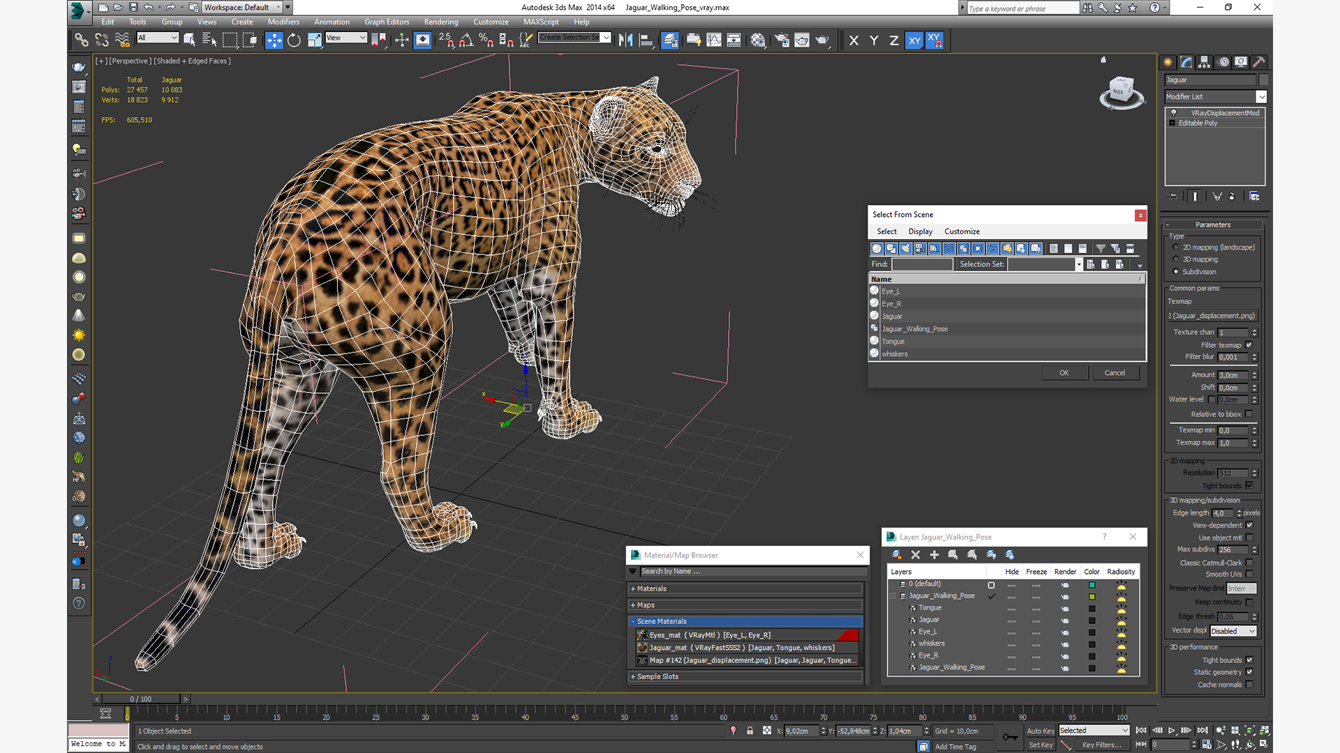 Jaguar Walking Pose 3D model
