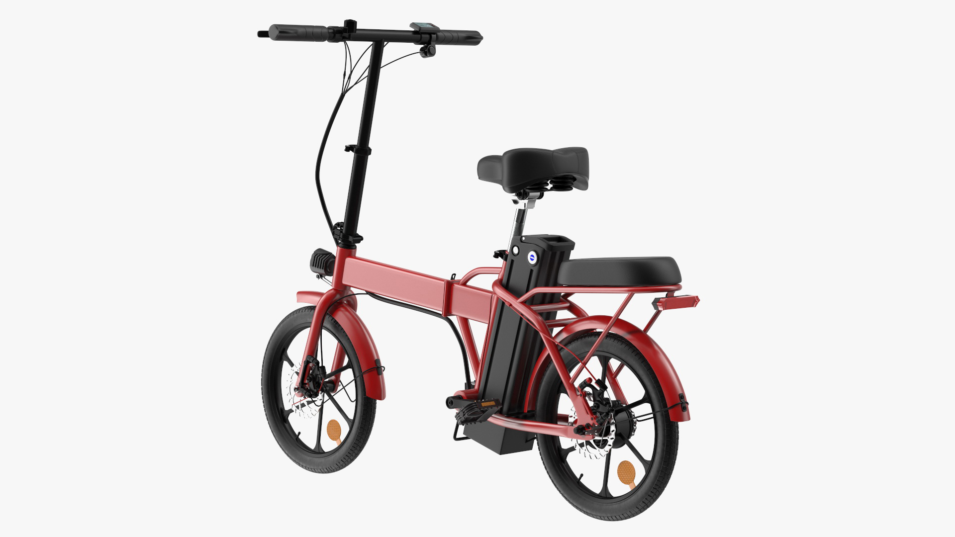 3D Foldable E-Bicycle Red Rigged for Cinema 4D model