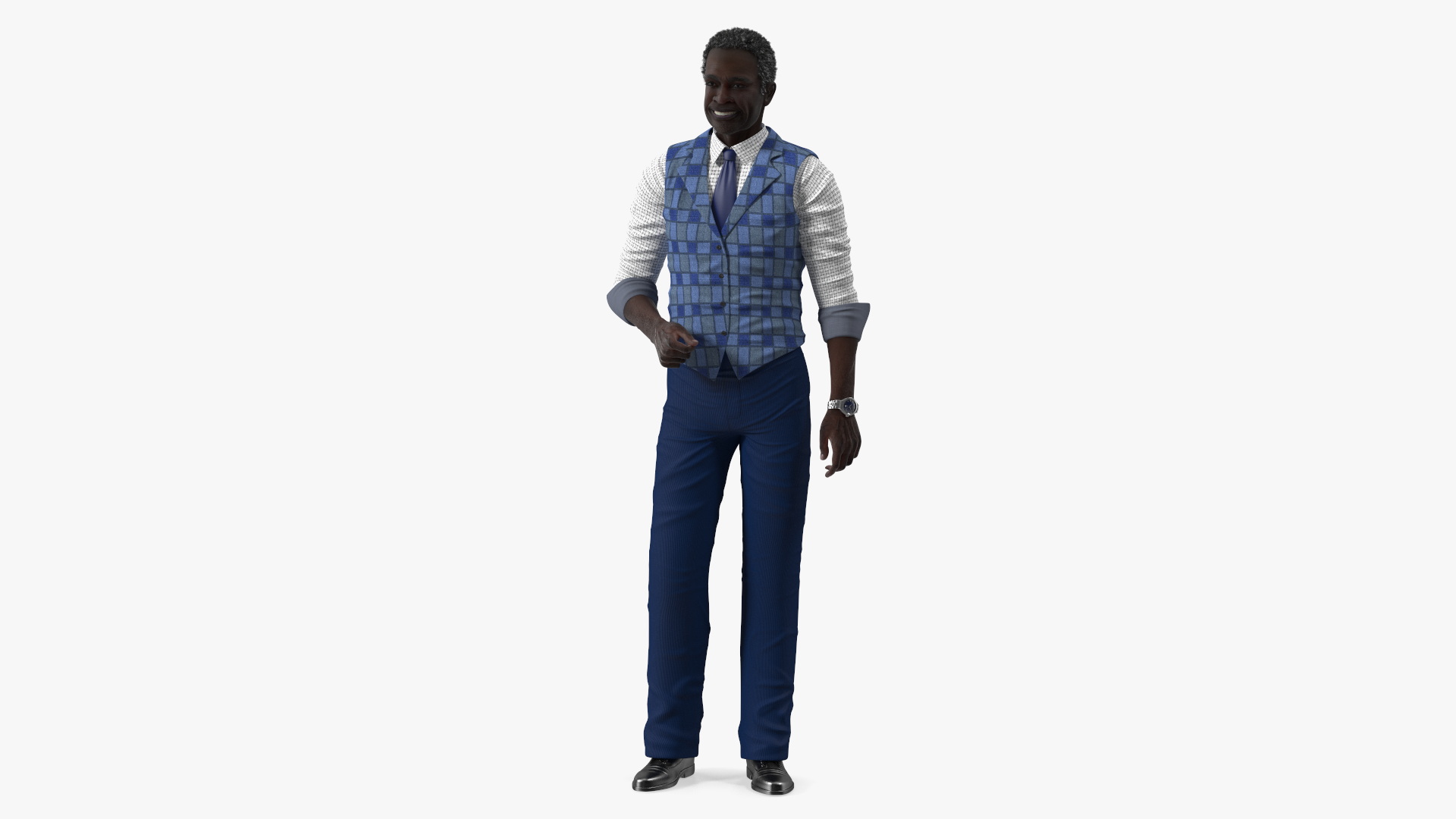 Afro American Grandpa Everyday Style Smiling 3D model
