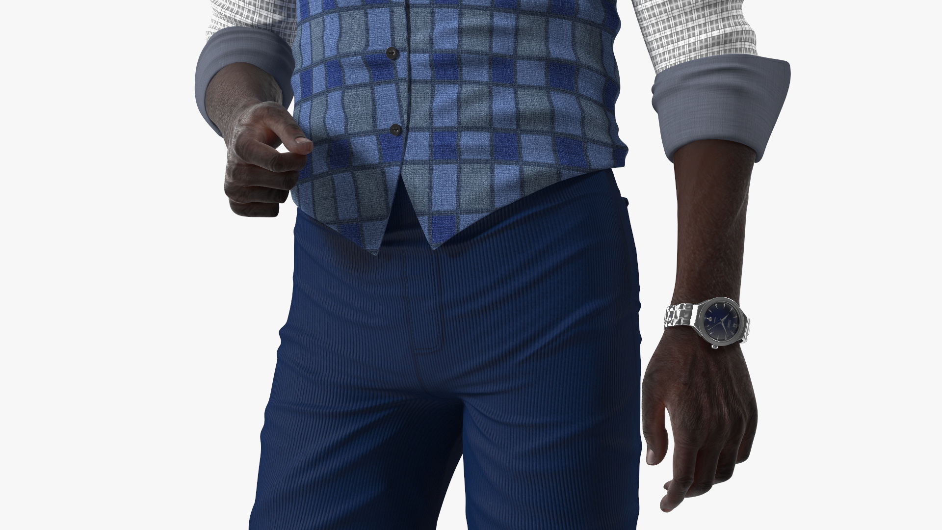 Afro American Grandpa Everyday Style Smiling 3D model