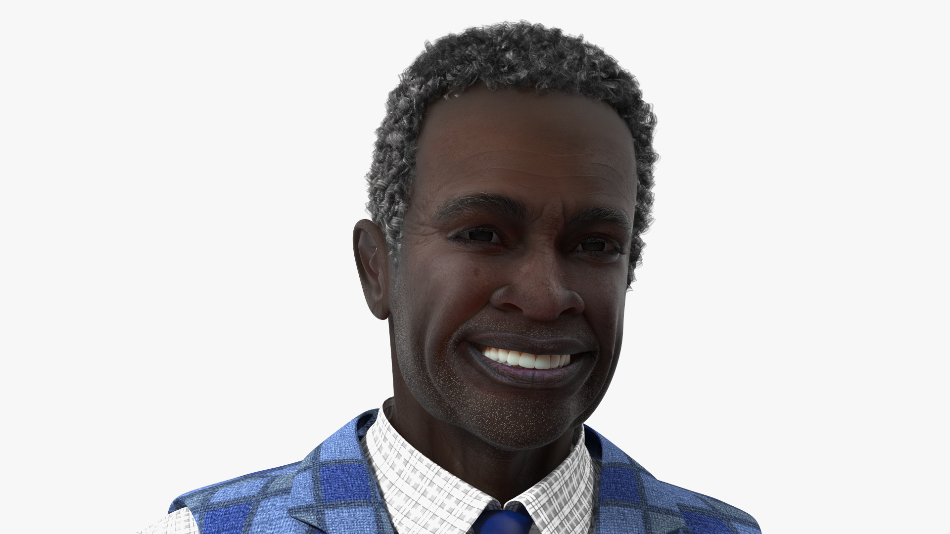 Afro American Grandpa Everyday Style Smiling 3D model