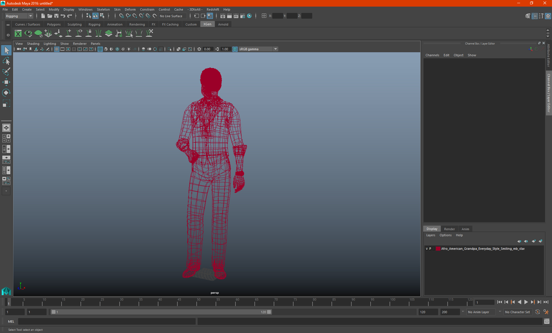 Afro American Grandpa Everyday Style Smiling 3D model