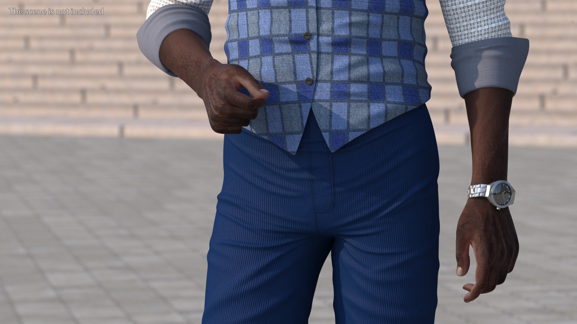 Afro American Grandpa Everyday Style Smiling 3D model