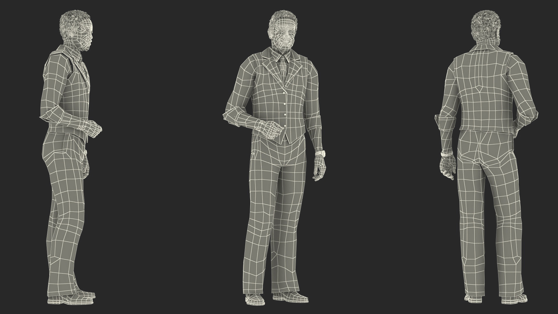 Afro American Grandpa Everyday Style Smiling 3D model