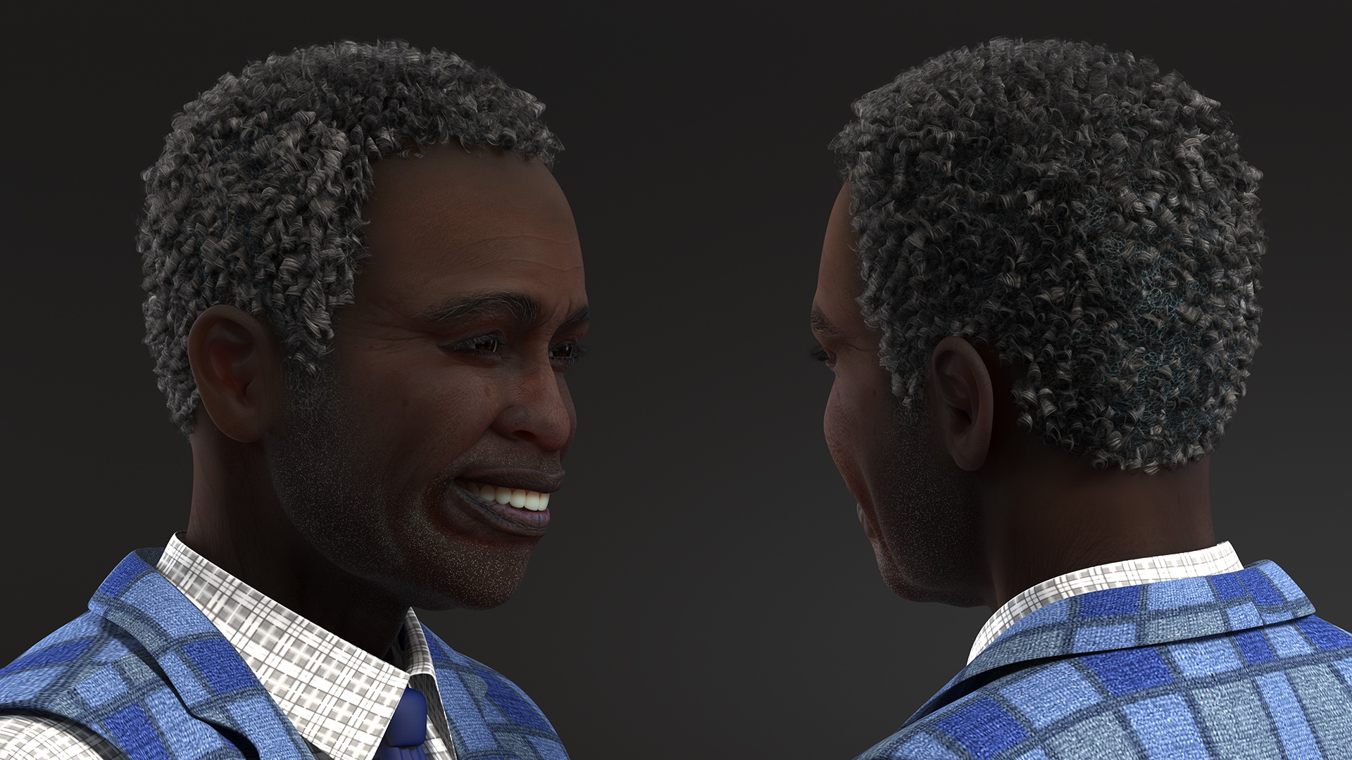Afro American Grandpa Everyday Style Smiling 3D model