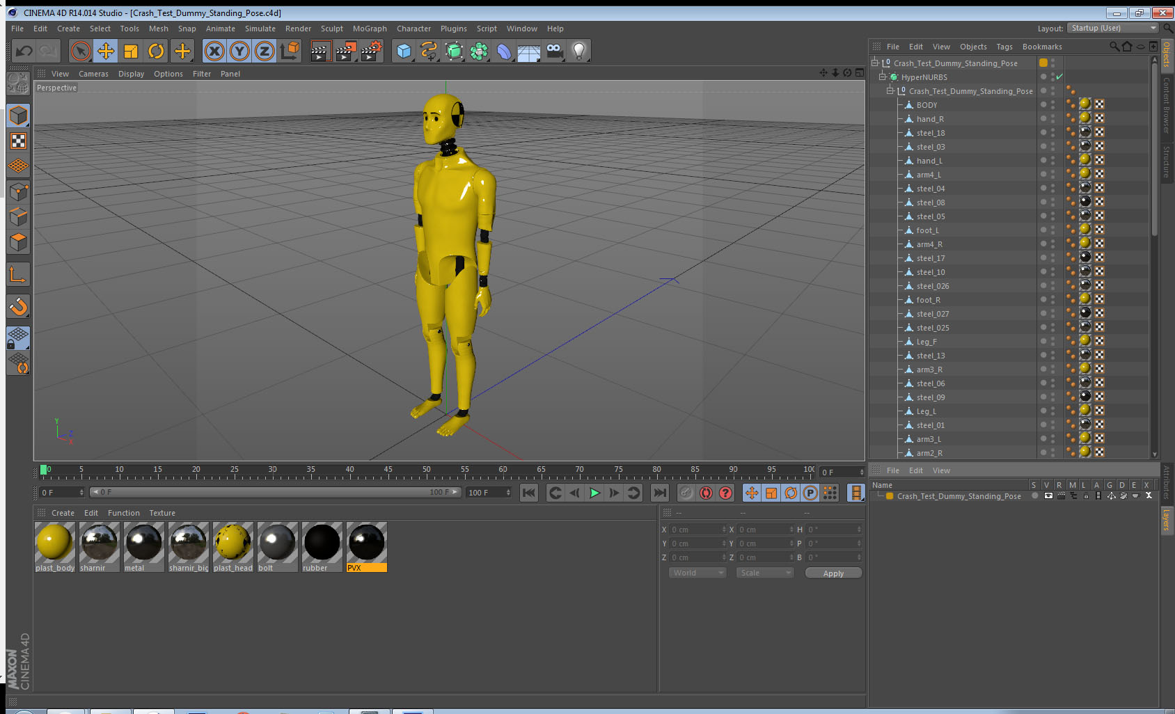 3D model Crash Test Dummy Standing Pose