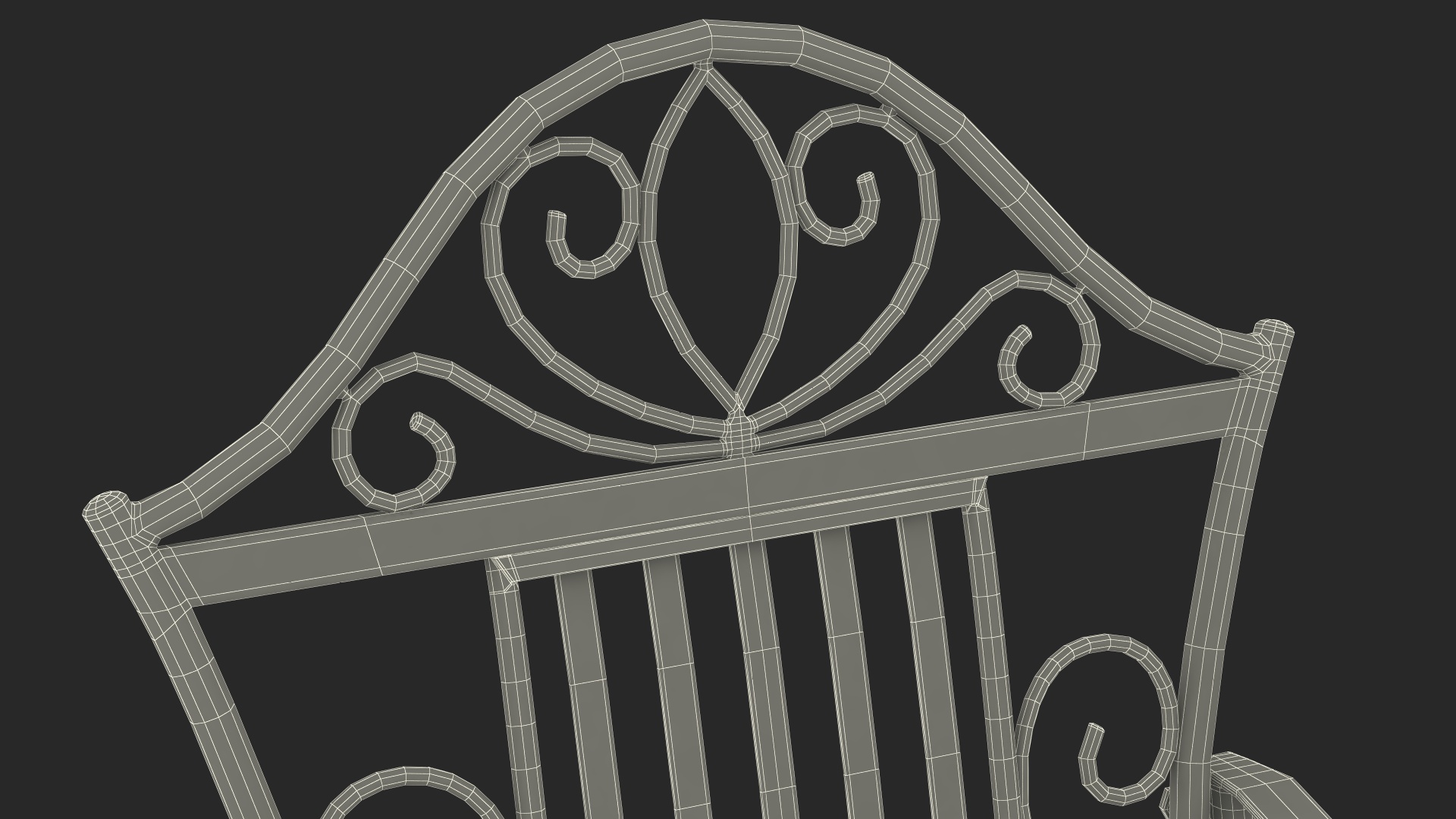Blue Wrought Iron Garden Furniture 3D model