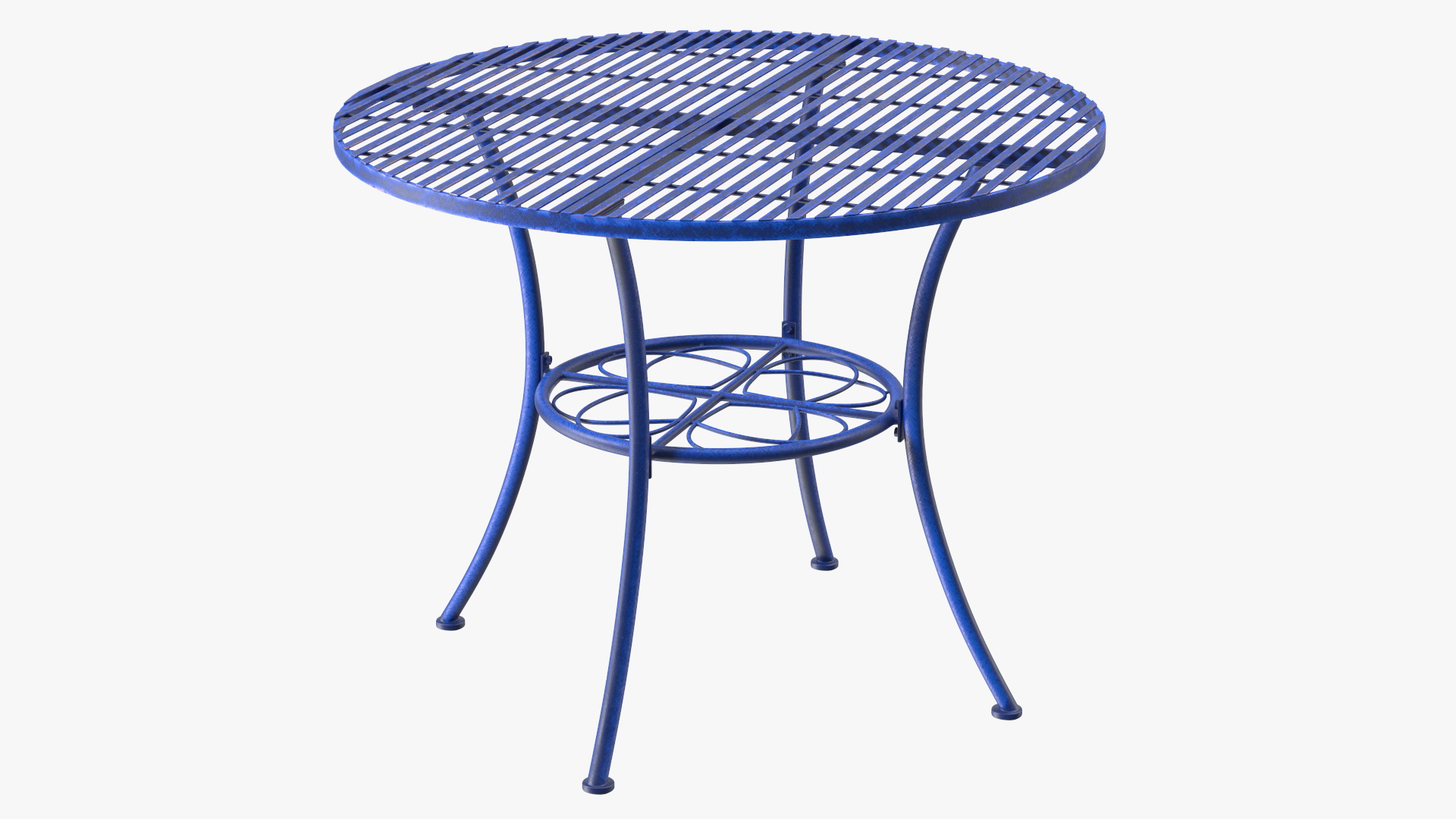 Blue Wrought Iron Garden Furniture 3D model