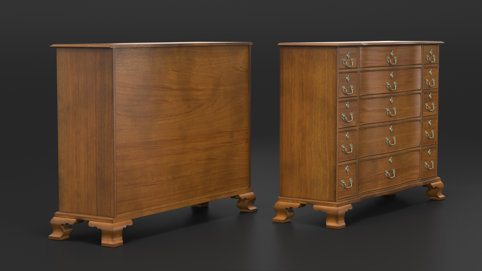 3D model Light Wood Vintage Drawer