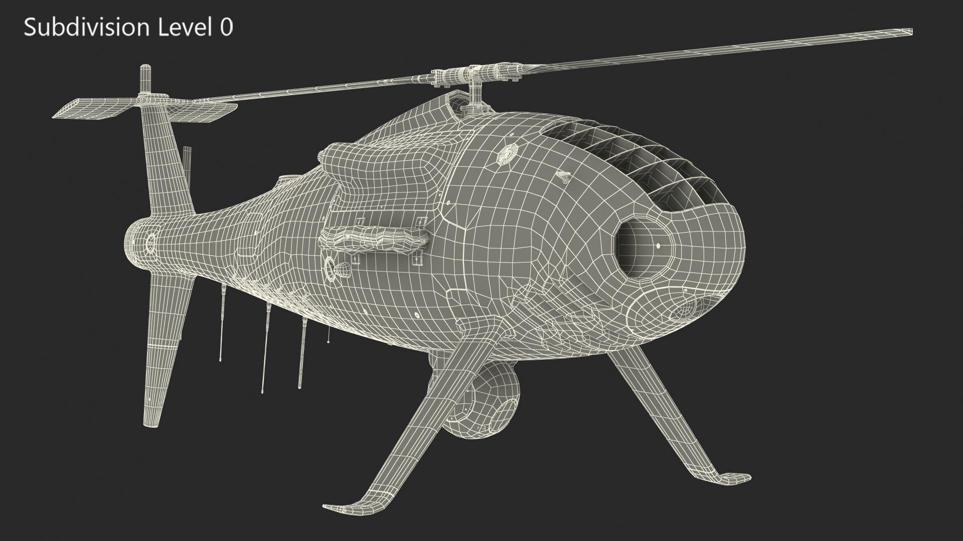 3D Schiebel Camcopter S100 UAV Coast Guard Rigged