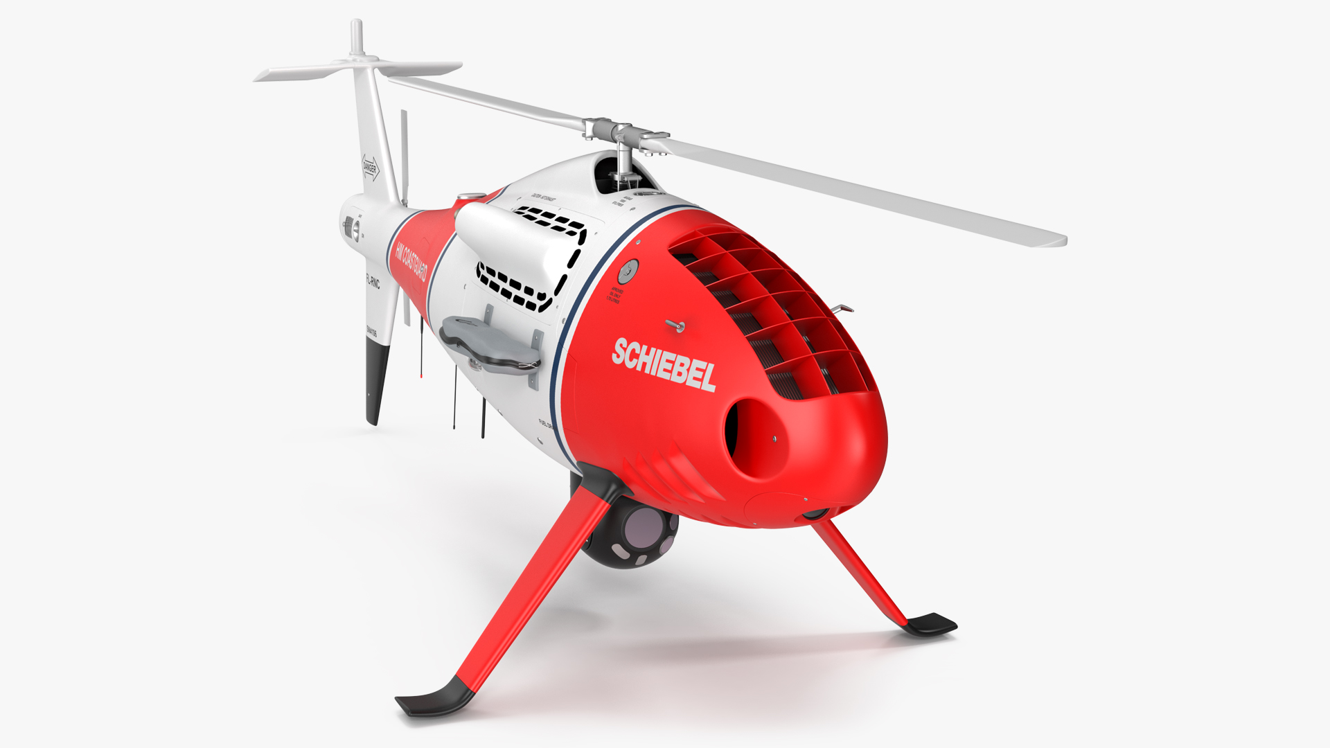 3D Schiebel Camcopter S100 UAV Coast Guard Rigged