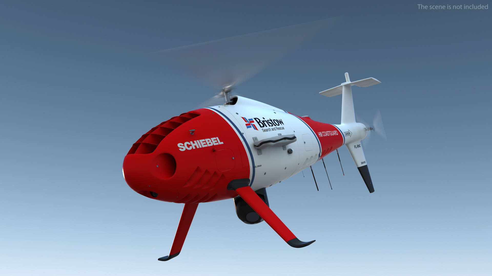 3D Schiebel Camcopter S100 UAV Coast Guard Rigged