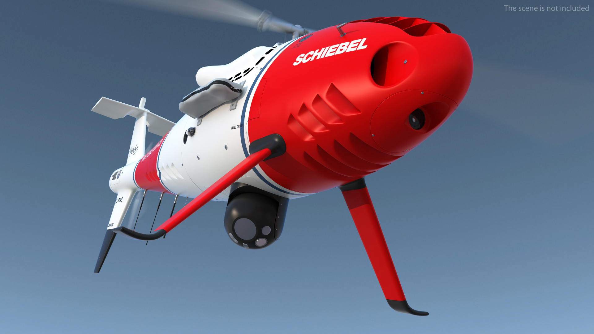 3D Schiebel Camcopter S100 UAV Coast Guard Rigged