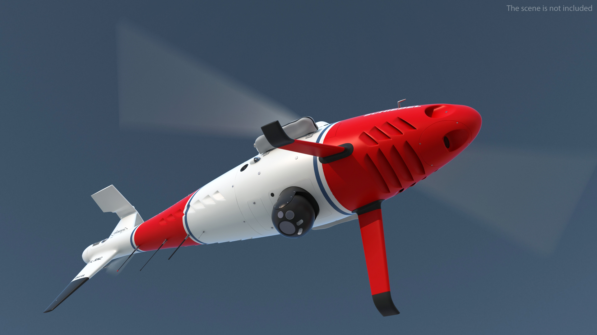 3D Schiebel Camcopter S100 UAV Coast Guard Rigged