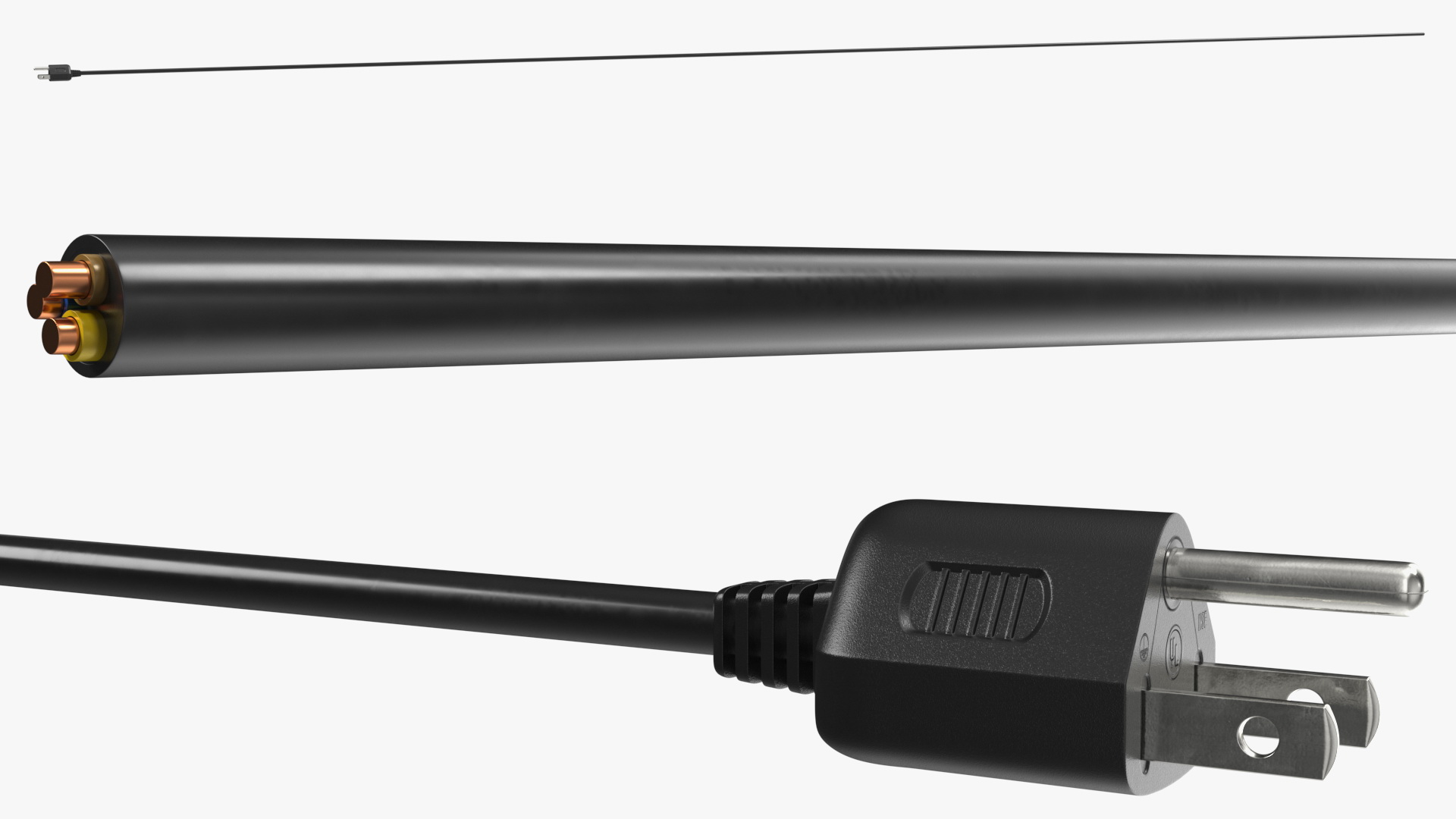 3D Type B Electric Plug Grounded Rigged