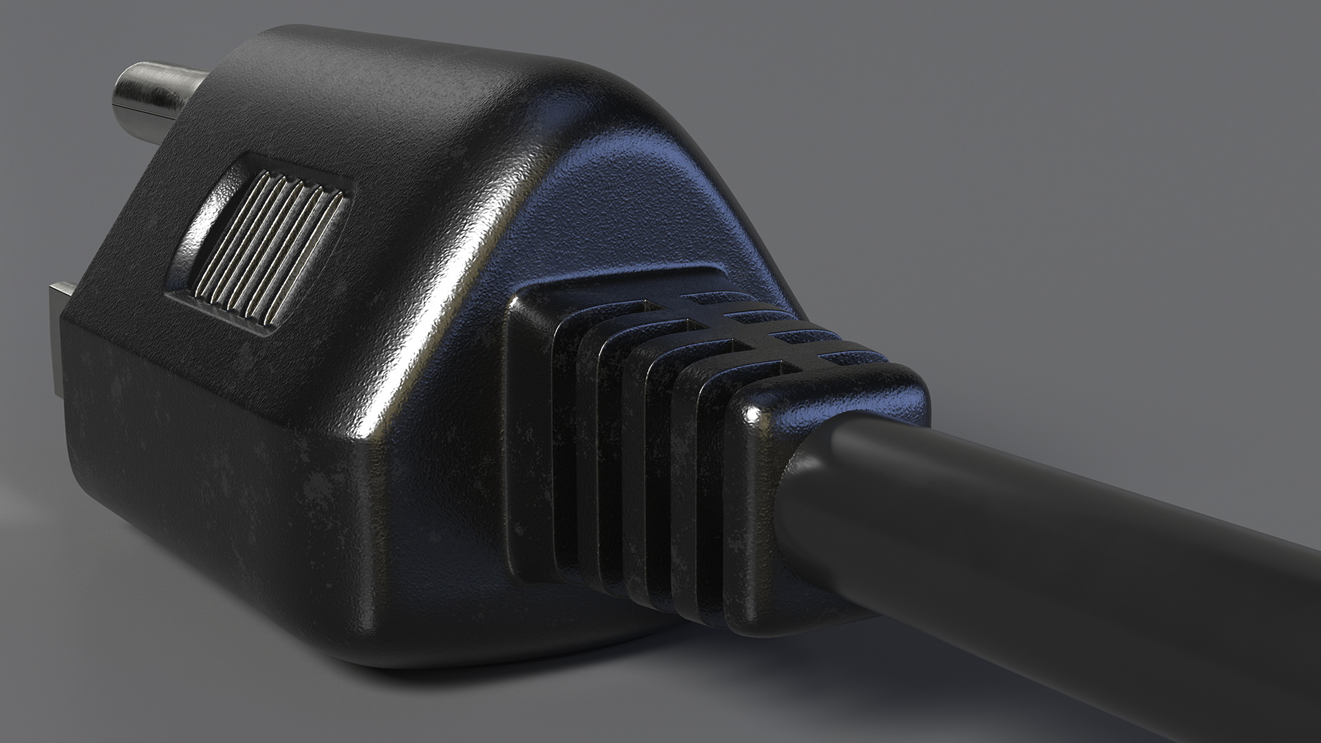 3D Type B Electric Plug Grounded Rigged